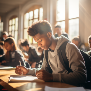 Examen oral d’un étudiant pendant le TCF