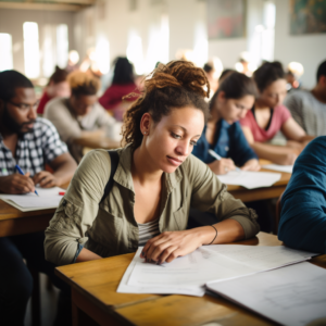 Jeune femme suivant une formation certifiée CPF
