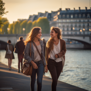 Groupe sur les quais de Seine après une session