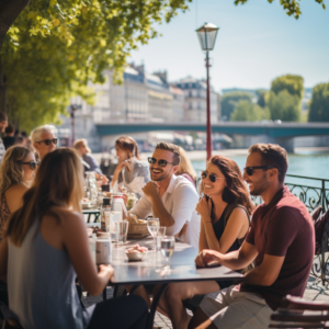 Moment convivial autour d’un repas multiculturel